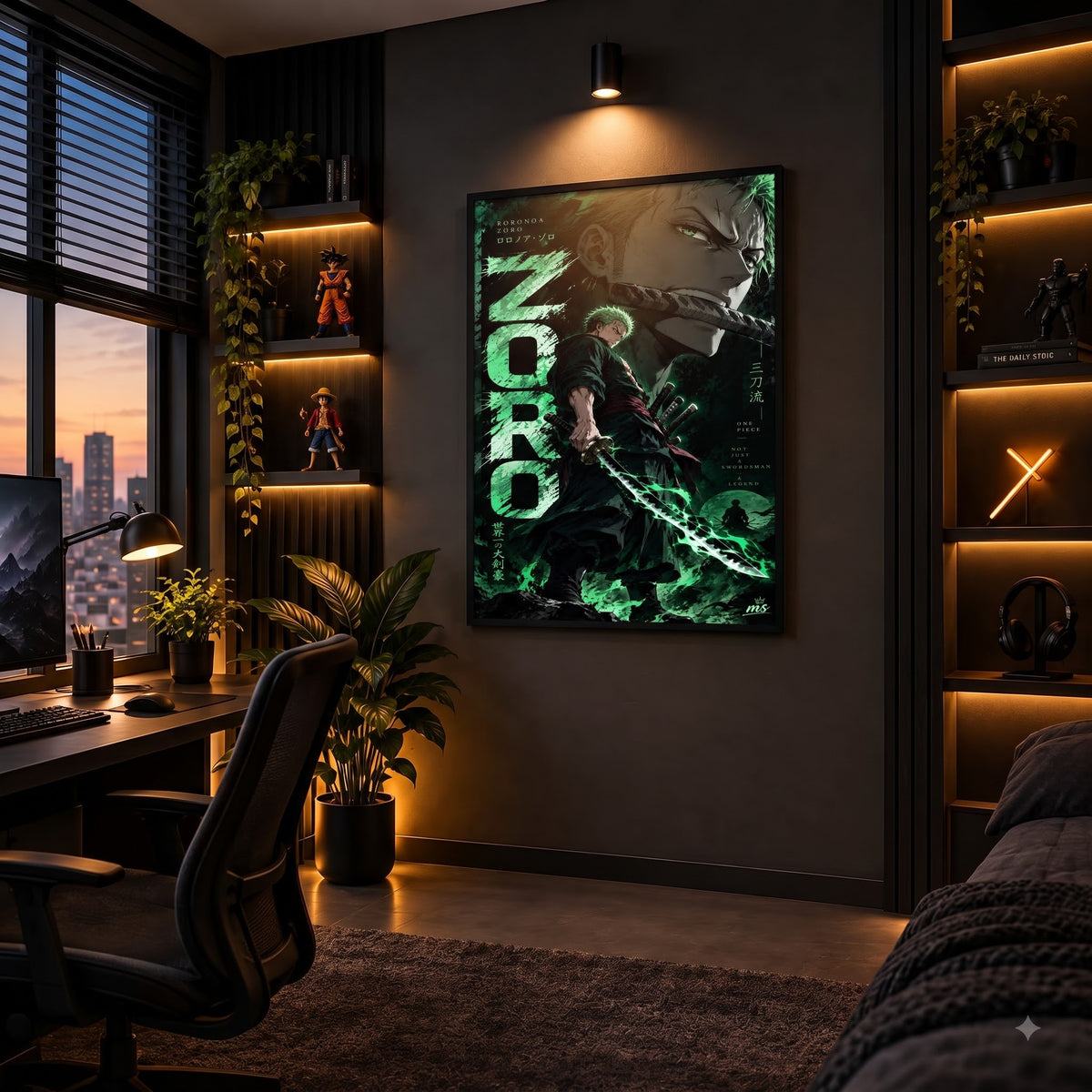 Zoro Shadow of the Swordsman – Premium Wall Frame