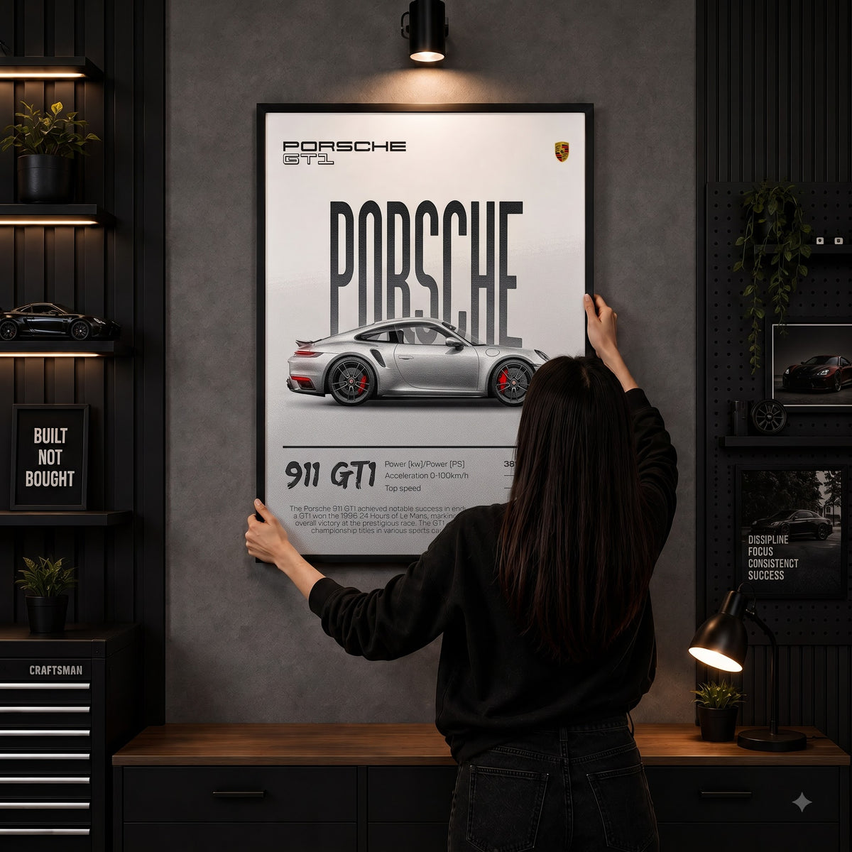 Porsche 911 GT1 – Racing Legend | Premium Wall Frame