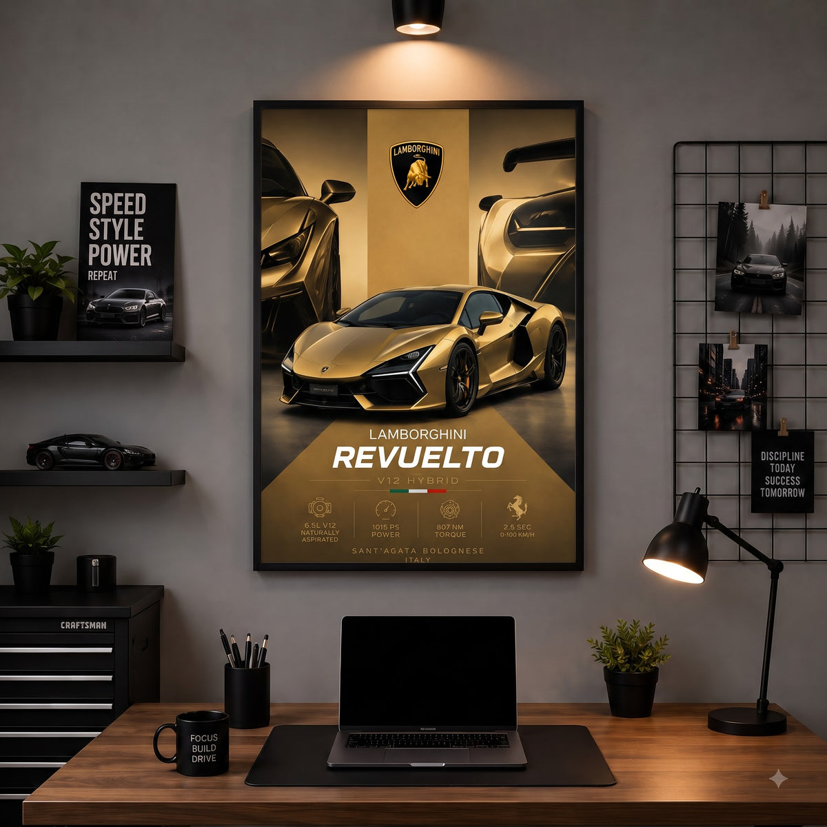 Lamborghini Revuelto – V12 Hybrid Beast | Premium Wall Frame