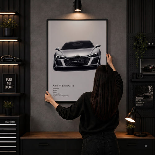 Audi R8 V10 Quattro Car Spec Wall Frame