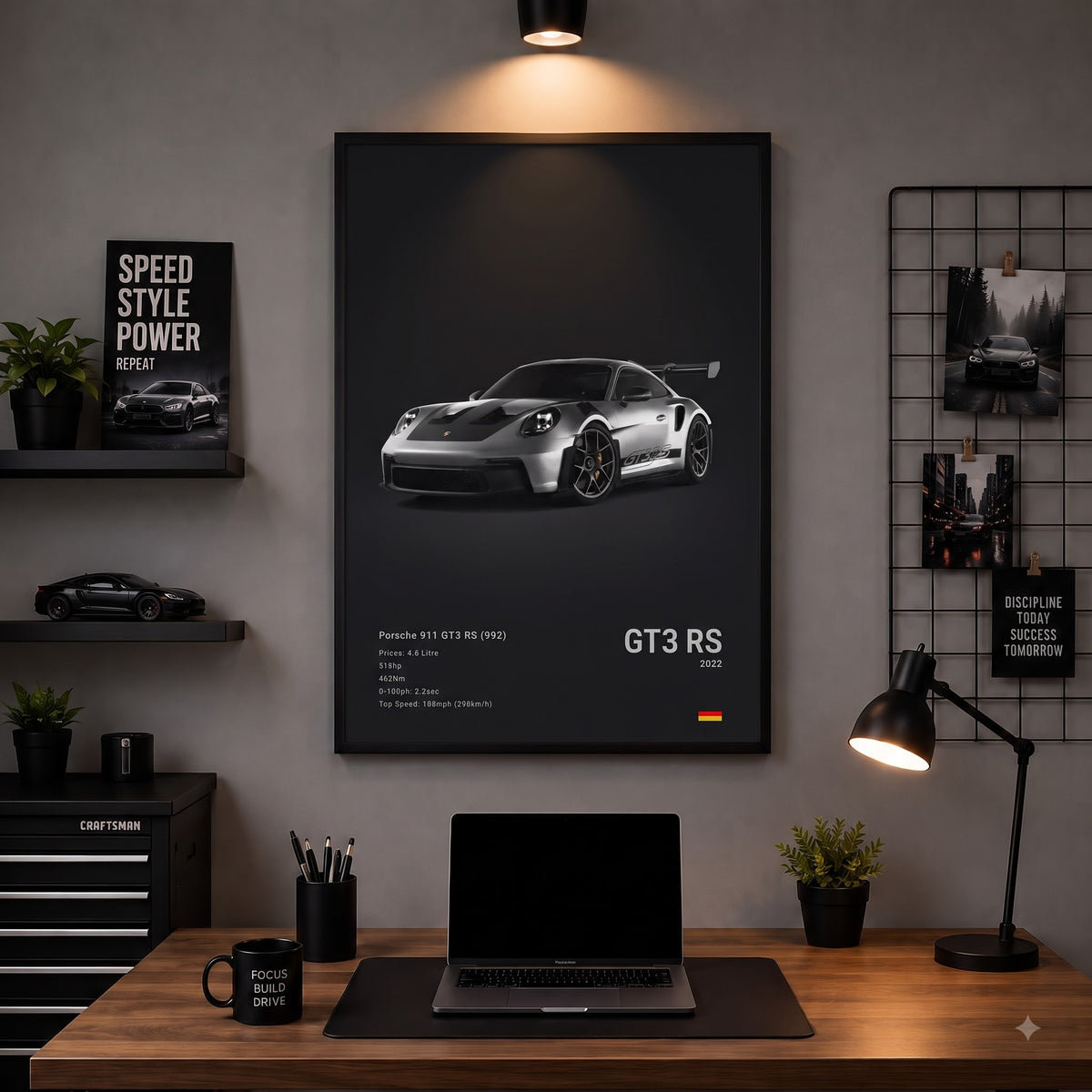 Porsche 911 GT3 RS Track Wall Frame