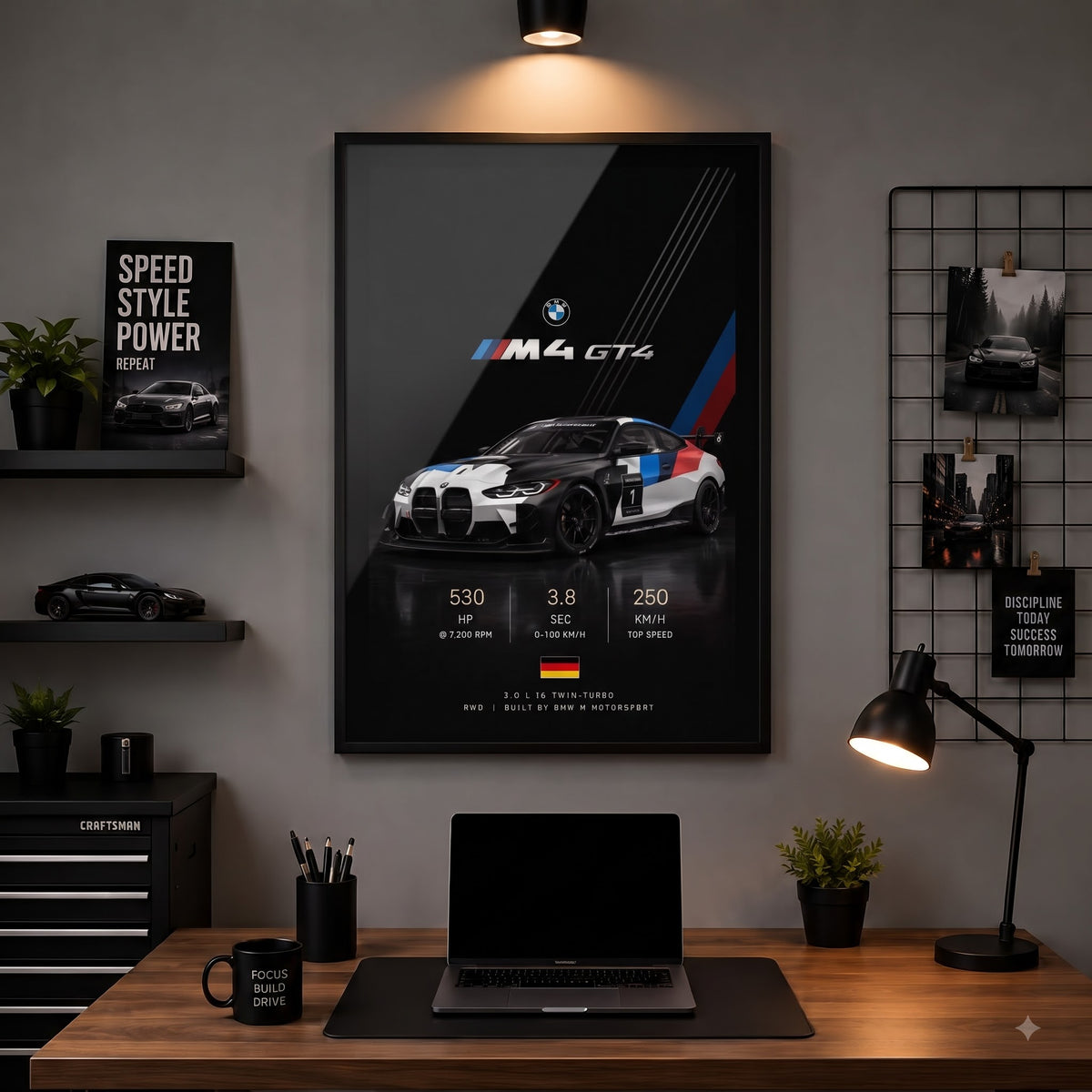 BMW M4 GT4 — Built for Speed Wall Frame