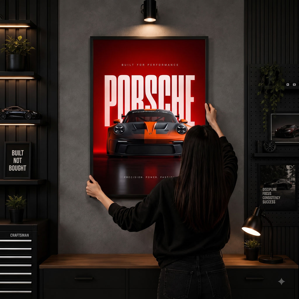 Porsche 911 — Precision. Power. Passion. Wall Frame