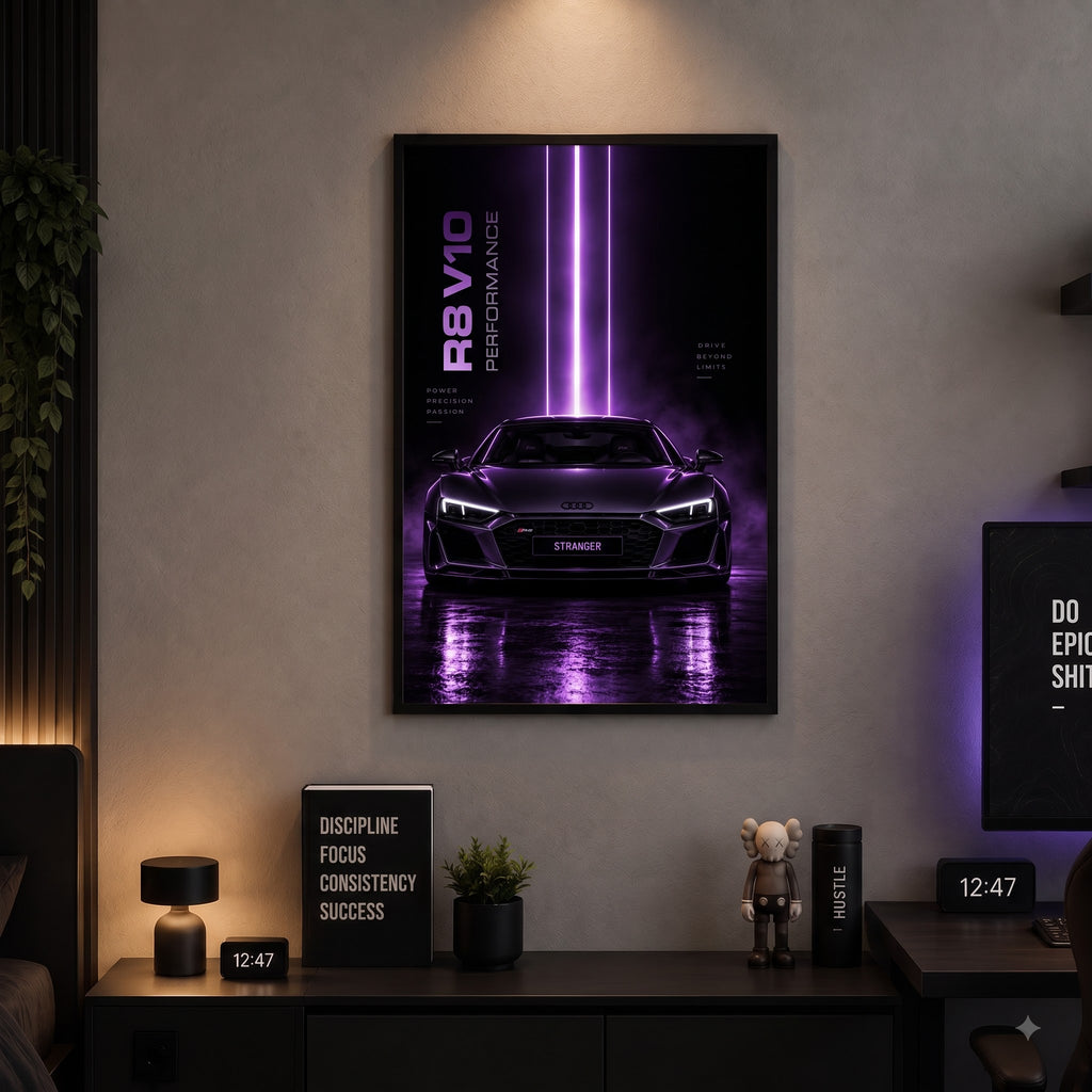 Audi R8 V10 Purple Beast Wall Frame