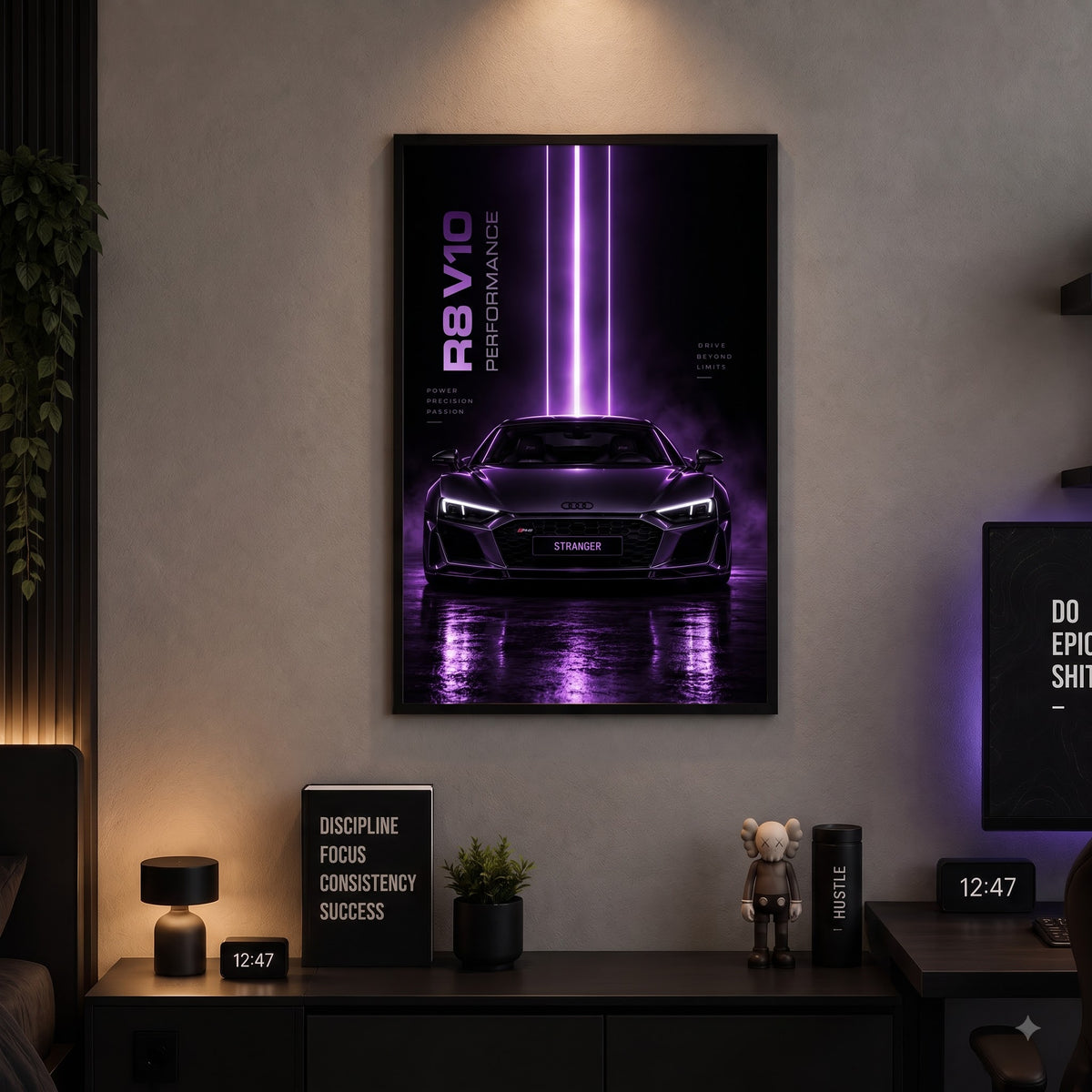 Audi R8 V10 Purple Beast Wall Frame
