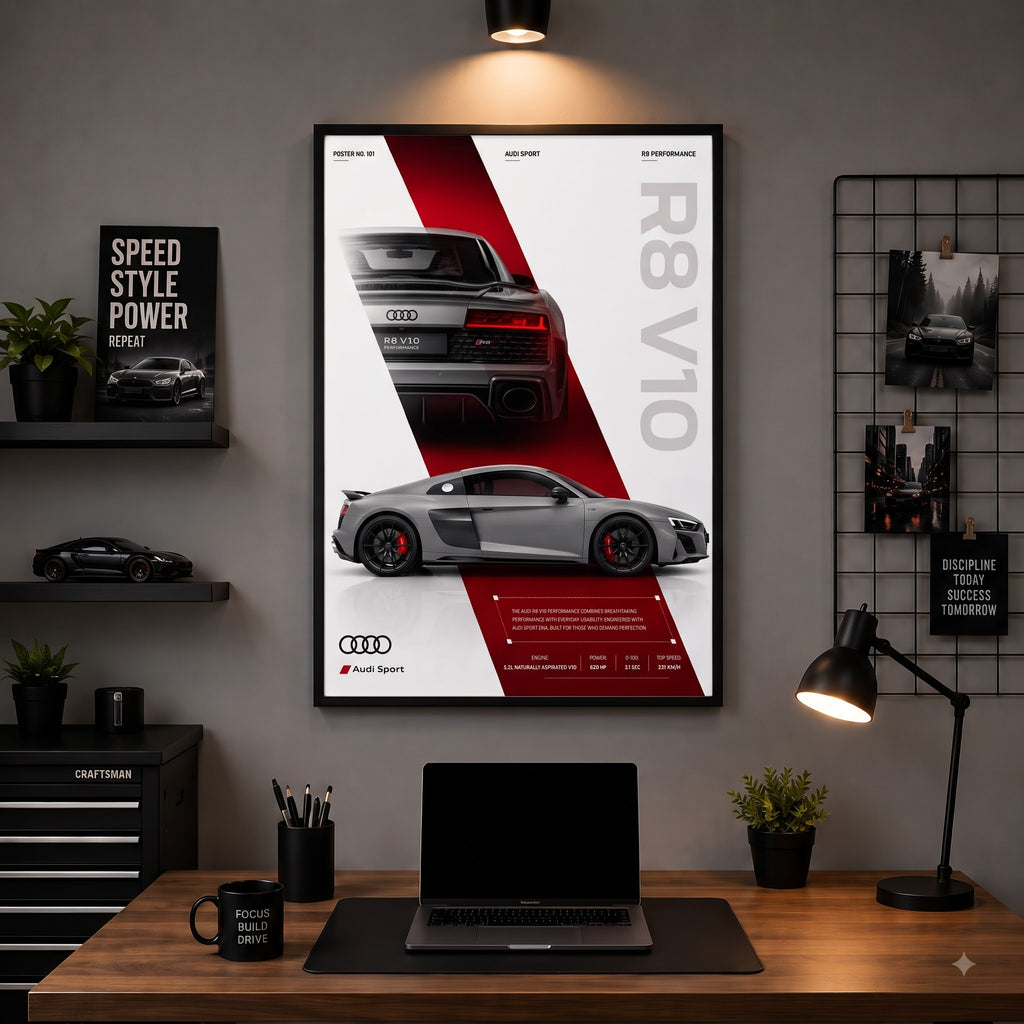 Audi R8 V10 – German Performance Icon | Premium Wall Frame