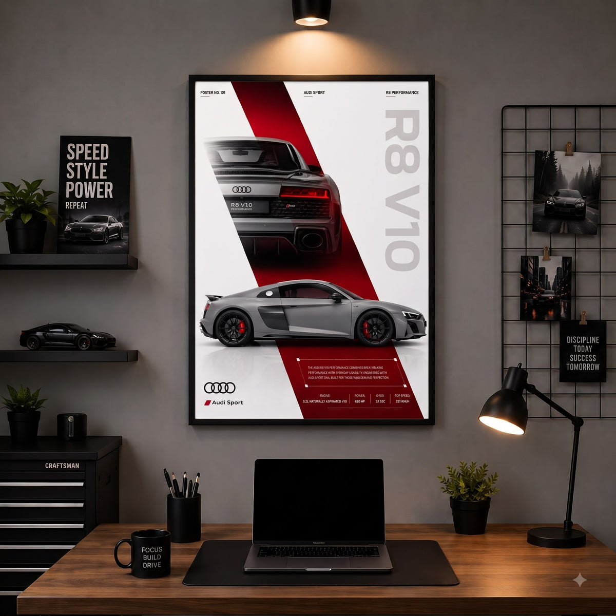 Audi R8 V10 – German Performance Icon | Premium Wall Frame