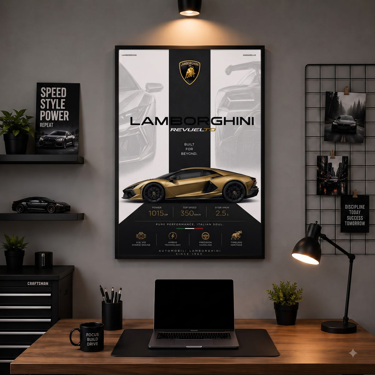 Lamborghini Revuelto – Italian Bull | Premium Wall Frame
