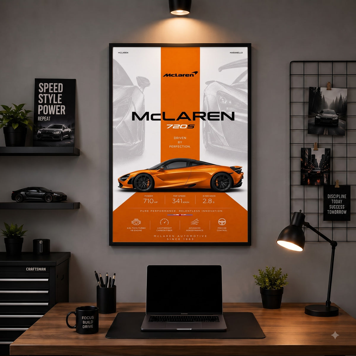 McLaren 720S – British Supercar | Premium Wall Frame