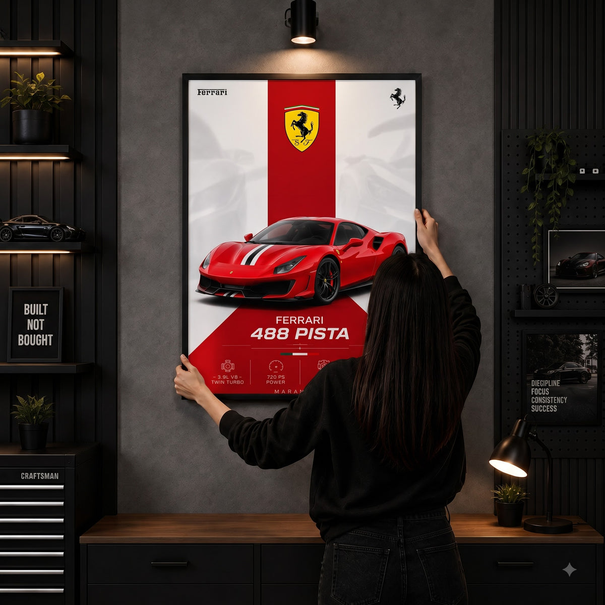 Ferrari 488 Pista – Italian Supercar Icon | Premium Wall Frame