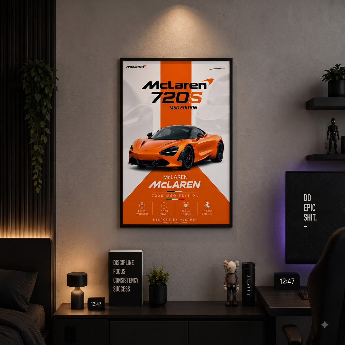 McLaren 720S – British Supercar Legend | Premium Wall Frame