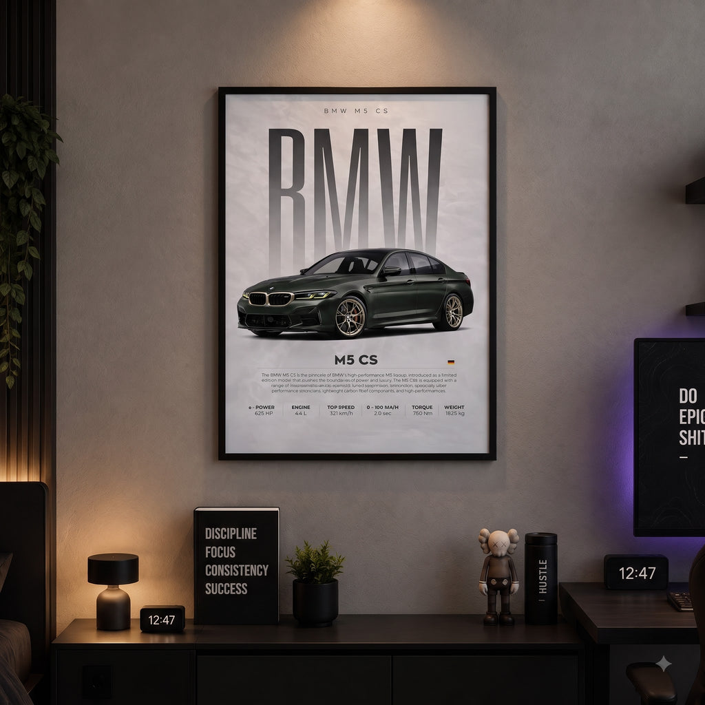 BMW M5 CS Green Edition – Premium Framed Wall Art