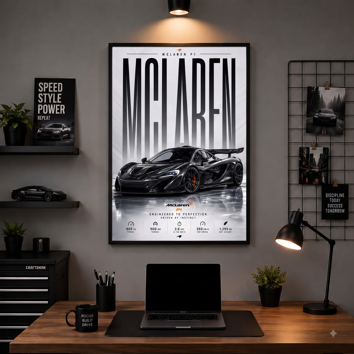 McLaren P1 Wall Art Frame – Luxury Supercar Decor