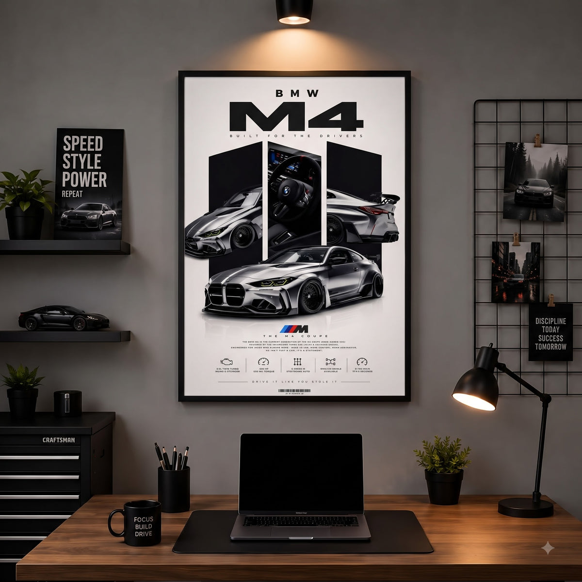 BMW M4 Coupe Wall Art Frame – Premium Car Decor