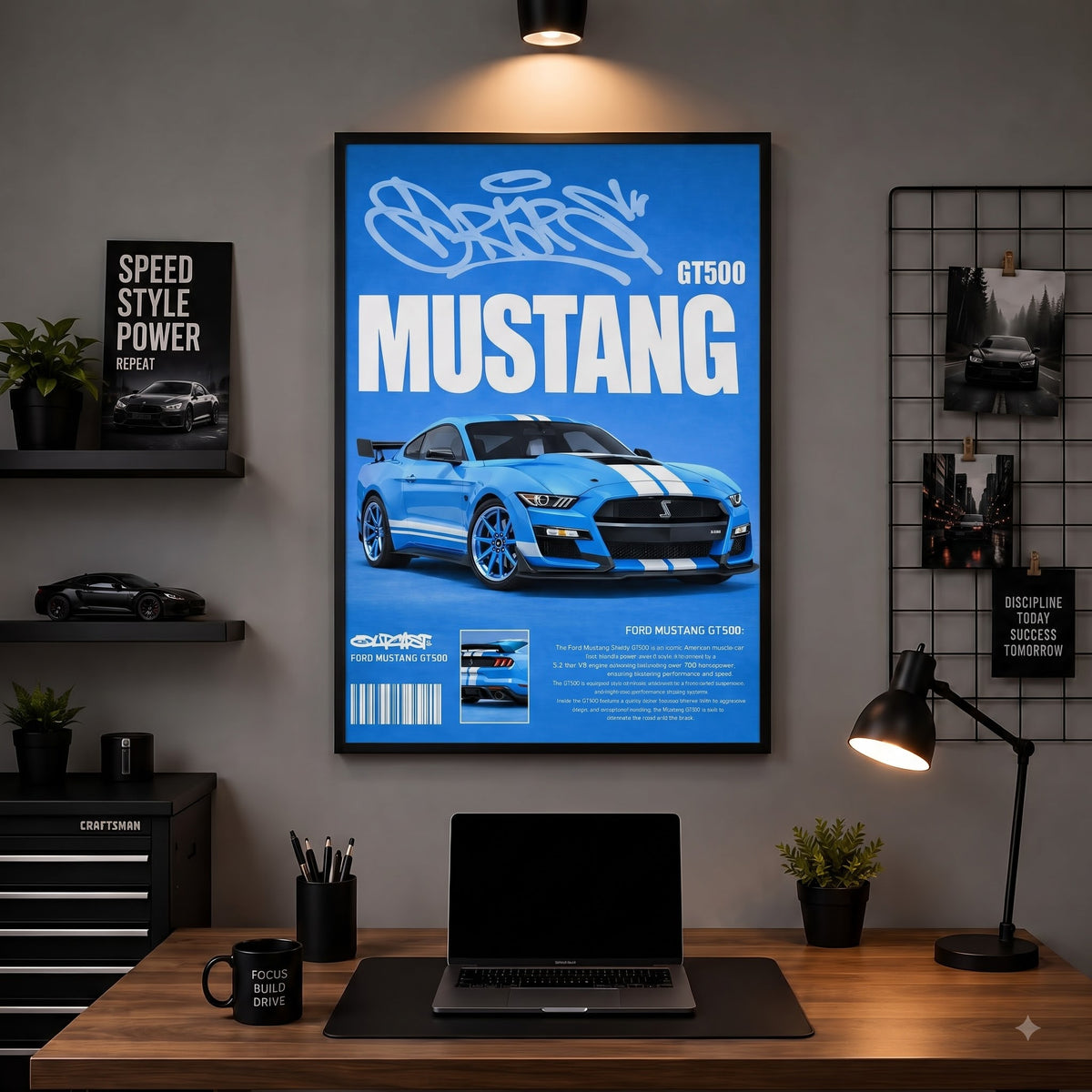 Ford Mustang GT500 Wall Art Frame – Muscle Car Decor