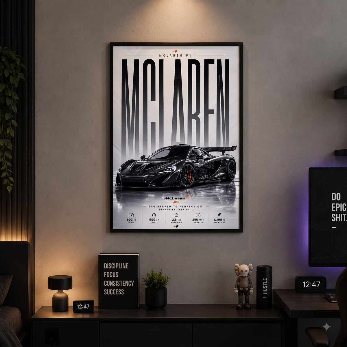 McLaren P1 Wall Art Frame – Luxury Supercar Decor