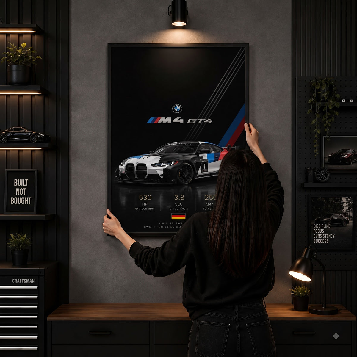 BMW M4 GT4 Wall Art Frame – Premium Car Decor
