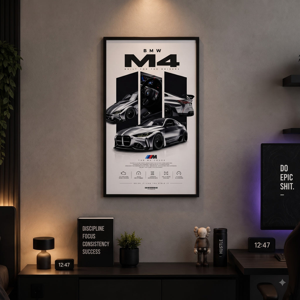 BMW M4 Coupe Wall Art Frame – Premium Car Decor