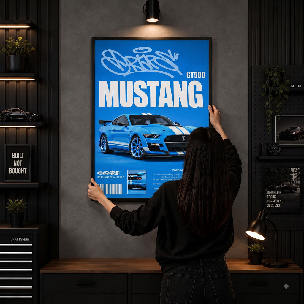 Ford Mustang GT500 Wall Art Frame – Muscle Car Decor