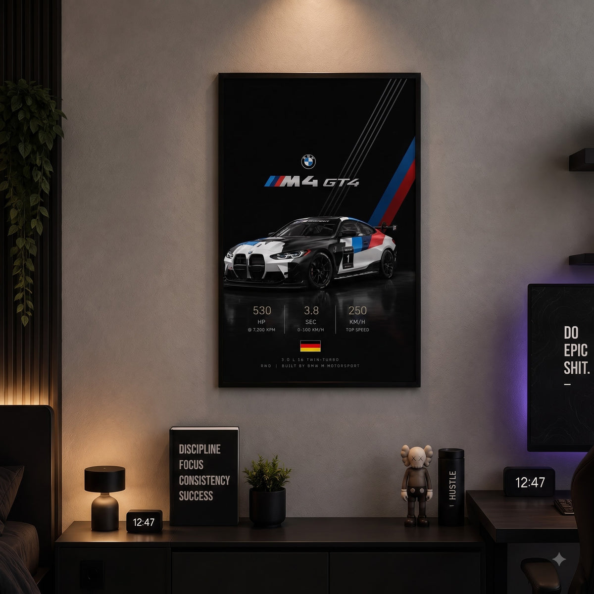 BMW M4 GT4 — Built for Speed Wall Frame
