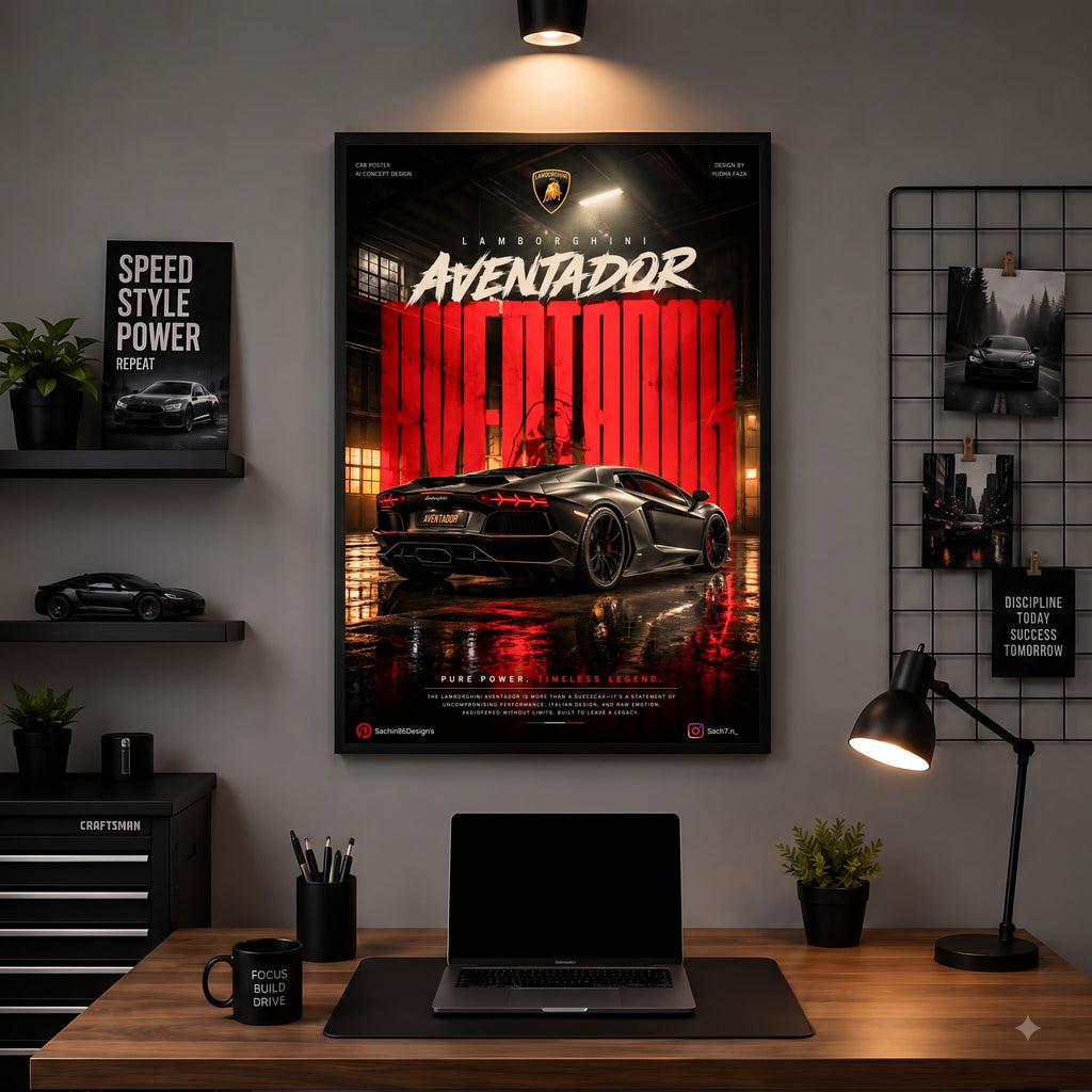 Lamborghini Aventador Inferno Wall Frame