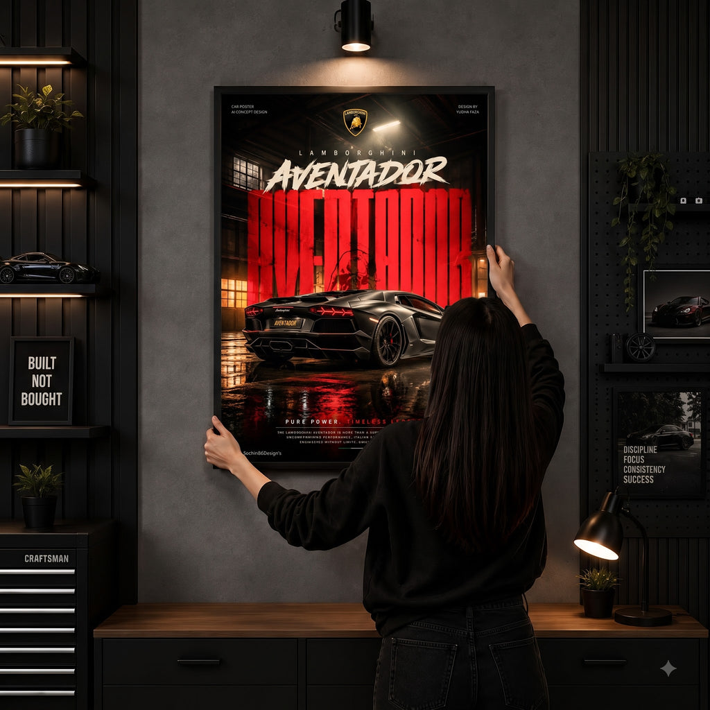 Lamborghini Aventador Inferno Wall Frame