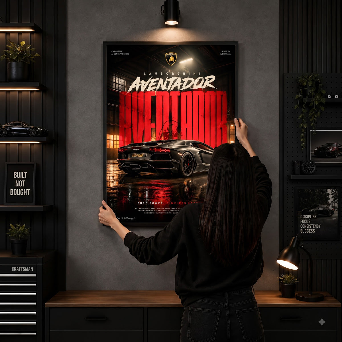 Lamborghini Aventador Inferno Wall Frame