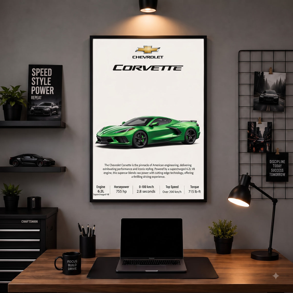 Chevrolet Corvette American Muscle Wall Frame
