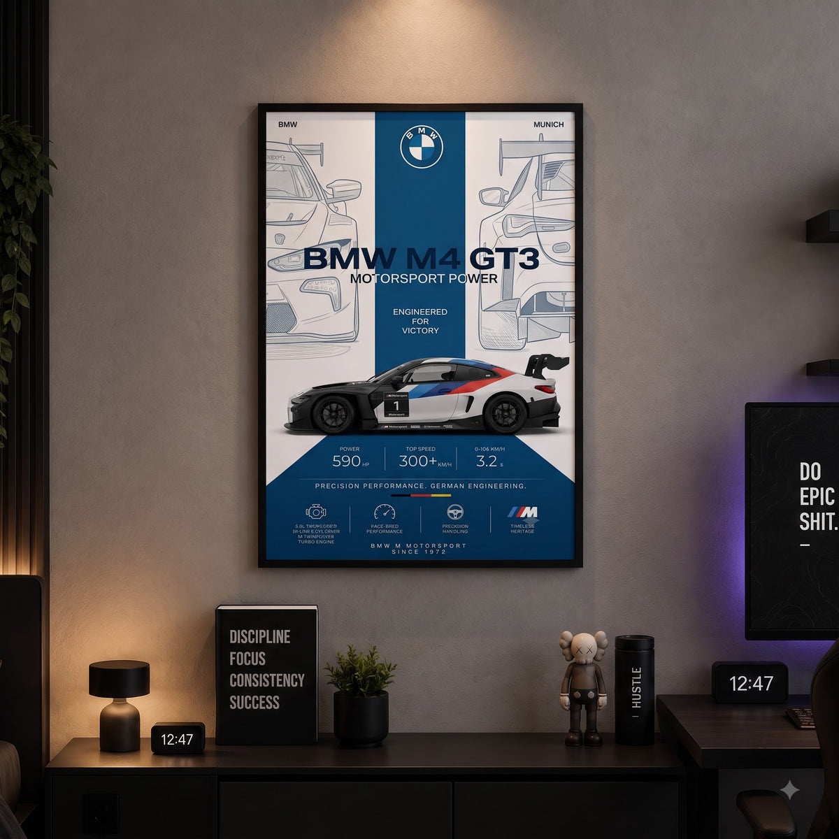 BMW M4 GT3 Motorsport Beast Wall Frame