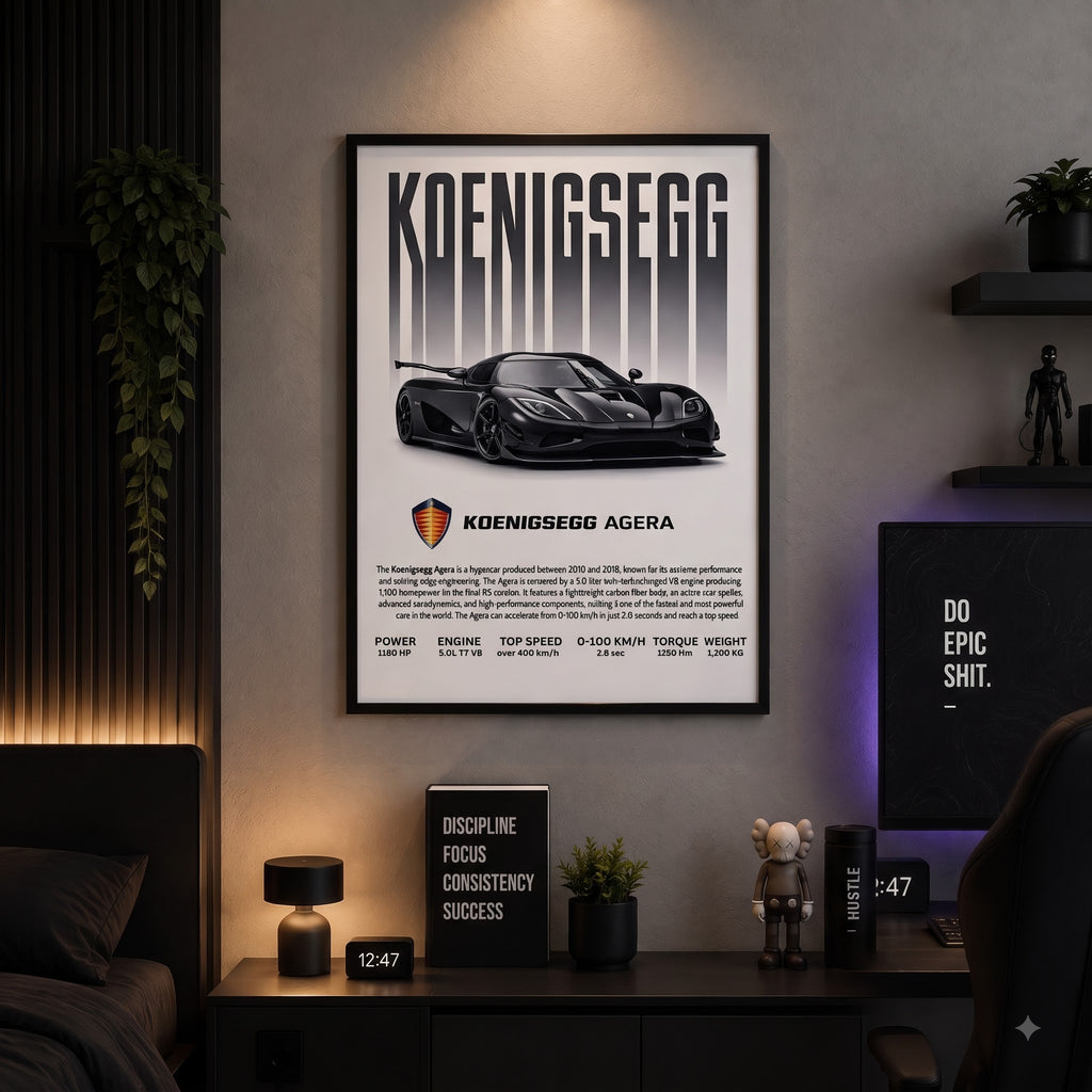 Koenigsegg Agera Hypercar Legend Wall Frame