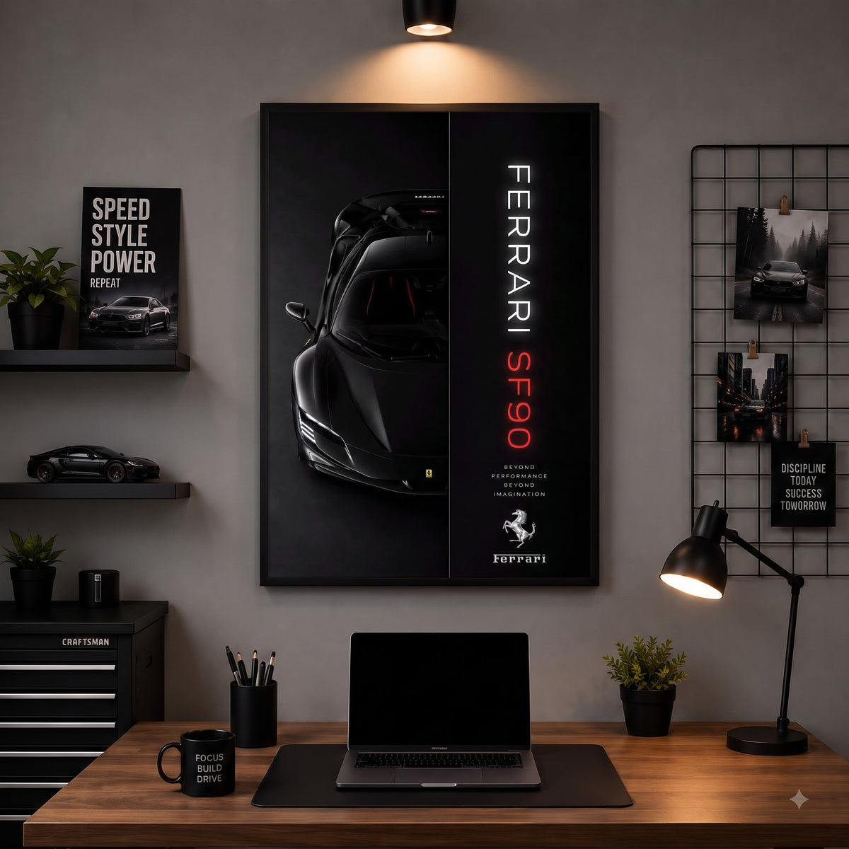 Ferrari SF90 — The Redline Beast Wall Frame