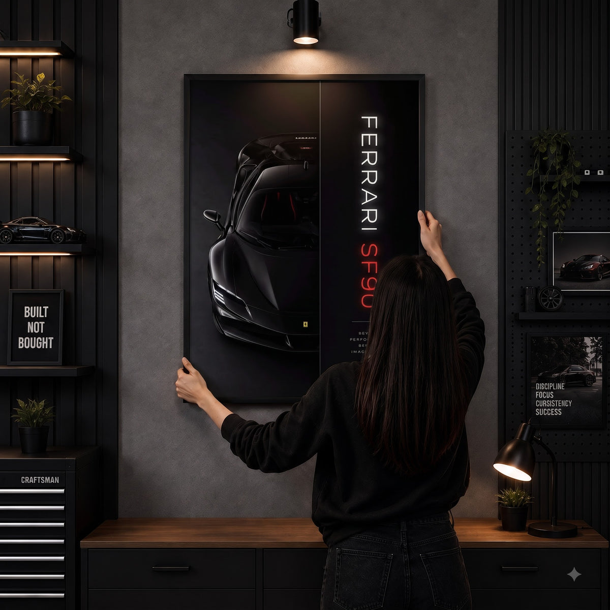 Ferrari SF90 — The Redline Beast Wall Frame