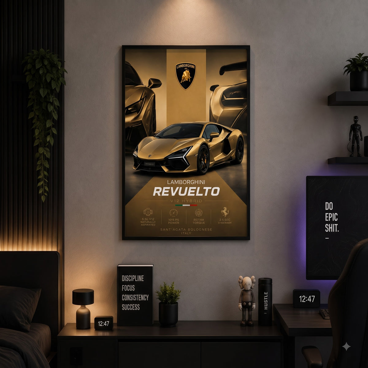 Lamborghini Revuelto – V12 Hybrid Beast | Premium Wall Frame