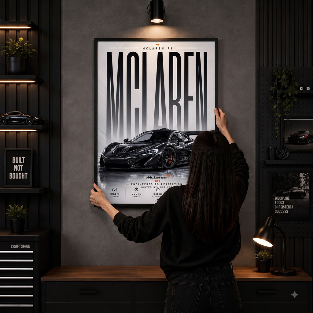 McLaren P1 Wall Art Frame – Luxury Supercar Decor