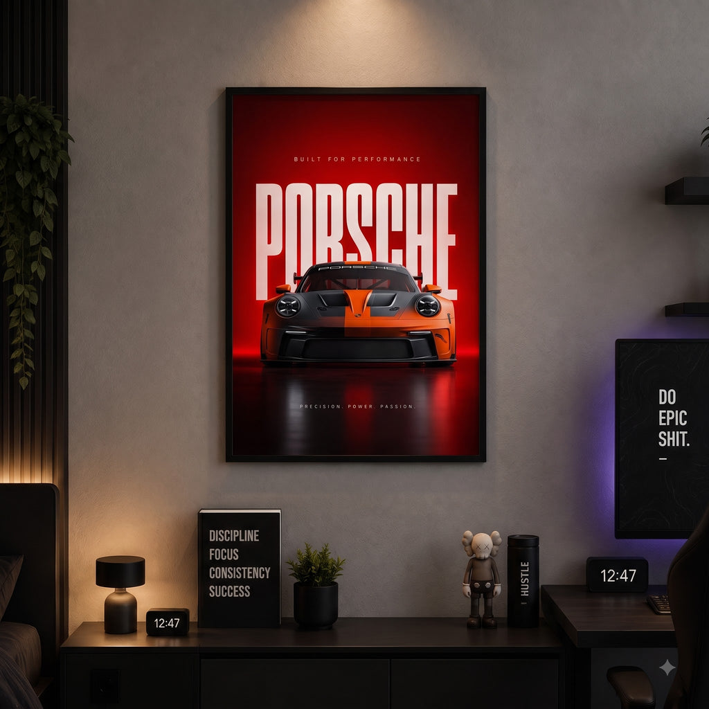 Porsche 911 — Precision. Power. Passion. Wall Frame