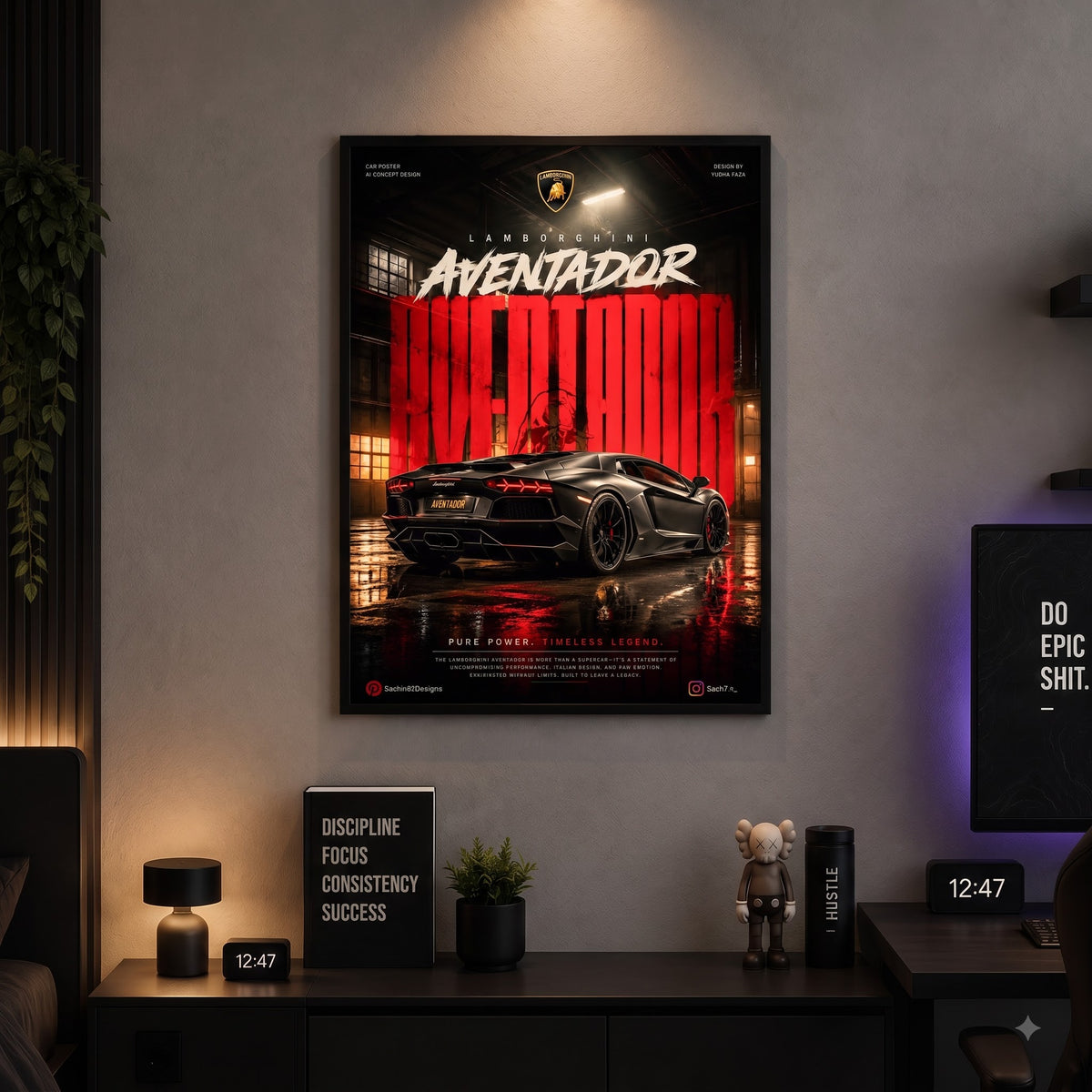 Lamborghini Aventador Inferno Wall Frame