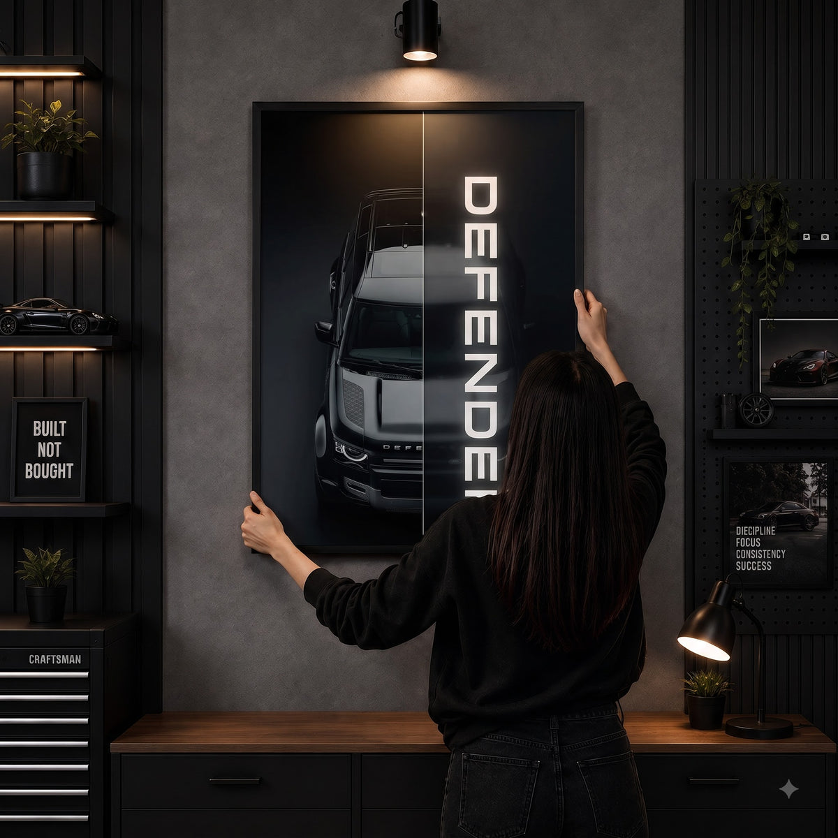 Range Rover Defender — Dark Luxury Wall Frame