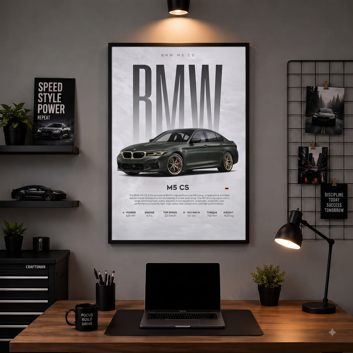BMW M5 CS Green Edition – Premium Framed Wall Art