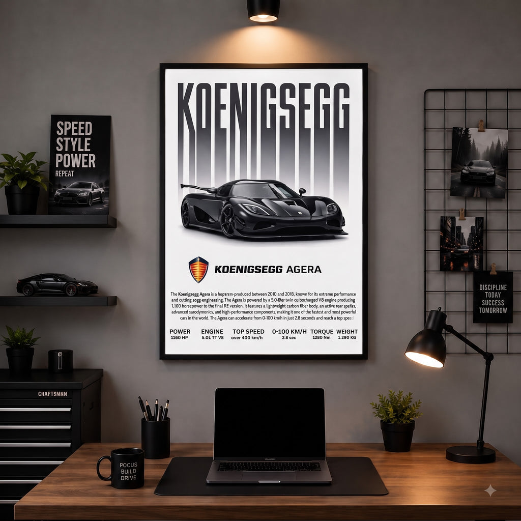 Koenigsegg Agera Hypercar Legend Wall Frame
